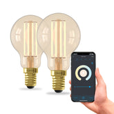 Calex Smart LED Bulb - 2 Pack - E14 - P45 - CCT - Gold